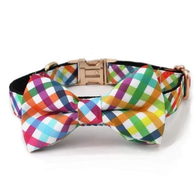 Rainbow Bow Tie Collar