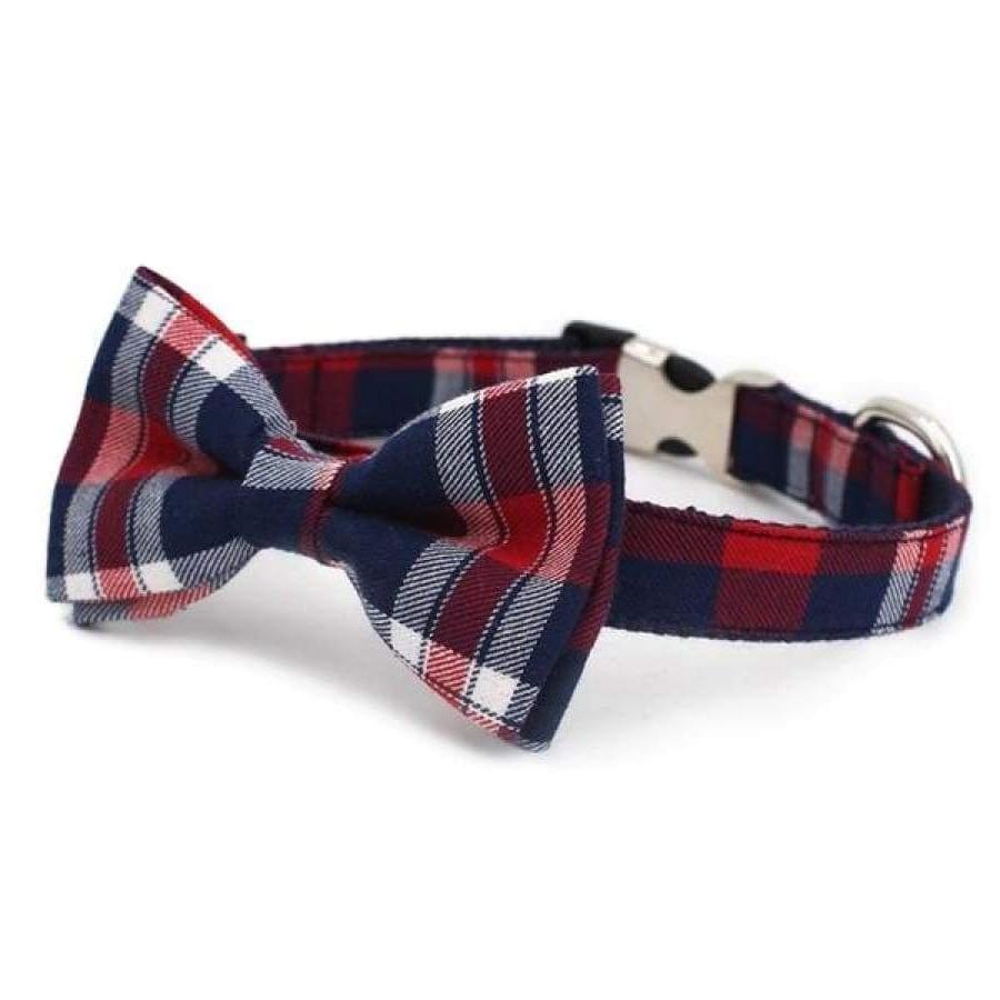 Red Plaid Bow Tie Collar